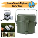 Alüminyum Kamp Yemek Pişirme Sefer Tası Seti Dış Mekan Alüminyum Tencere Seti Saplı Pişirme Set