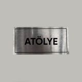 Aluminyum Kapı Isimliği Atölye Yazılı Arkası Yapışkanlı 10X20 cm - 1 Adet