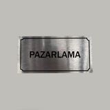 Aluminyum Kapı Isimliği Pazarlama Yazılı Arkası Yapışkanlı 10X20 cm - 1 Adet