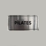 Aluminyum Kapı Isimliği Pilates Yazılı Arkası Yapışkanlı 10X20 cm - 1 Adet