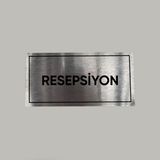 Aluminyum Kapı Isimliği Resepsiyon Yazılı Arkası Yapışkanlı 10X20 cm - 1 Adet