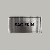 Aluminyum Kapı Isimliği Saç Ekimi Yazılı Arkası Yapışkanlı 10X20 cm - 1 Adet