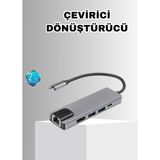Alüminyum Kasalı MacBook Usb-C Hub – 4K Hdmı, USB 3.0, Sd/tf Kart Girişi, Pd Şarj Desteği - 0 - Siyah