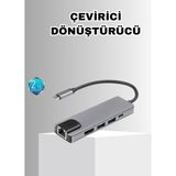 Alüminyum Kasalı MacBook Usb-C Hub – 4K HDMI USB 3.0 Sd/tf Kart Girişi Pd Şarj Desteği Nemere