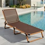 Alüminyum Katlanır ve Taşınır Şezlong Teak+Gold Black - Genel