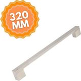 Alüminyum Köprü Inox 320 mm Kulp Lüks Country Mutfak Mobilya Dolap Çekmece Kulpu - İnox
