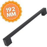 Alüminyum Köprü Siyah 192 mm Kulp Lüks Country Mutfak Mobilya Dolap Çekmece Kulpu