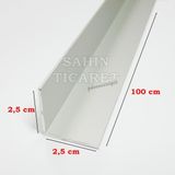 Alüminyum Köşe Profili Alüminyum Köşebent L Profil Gri ( 2,5 Cm X 2,5 Cm X 100 Cm)