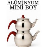 Alüminyum Küre Çaydanlık Mini Boy Kahverengi Kulp