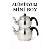 Alüminyum Küre Çaydanlık Mini Boy Siyah Kulp