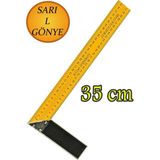 Alüminyum L Gönye Sarı Gönye Cetvel Kaynak Kaynakçı Marangoz Gönyesi 350 mm - metal - Turuncu