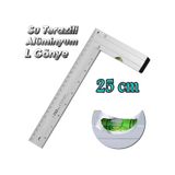 Aluminyum L Gonye Su Terazili Cetvel Kaynak Kaynakci Marangoz Gonyesi 250 Mm