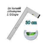Aluminyum L Gonye Su Terazili Cetvel Kaynak Kaynakci Marangoz Gonyesi 300 Mm