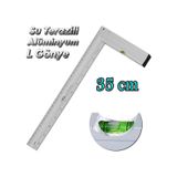 Aluminyum L Gonye Su Terazili Cetvel Kaynak Kaynakci Marangoz Gonyesi 350 Mm