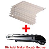 Alüminyum Maket Bıçağı + 10'Lu Maket Bıçağı Ucu