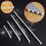 Aluminyum Metal Oklava 4Lu Set Hamur Yufka Acma Silindir Uzun Kisa Mutfak Arac Gerecler