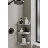 Alüminyum Paslanmaz 3 Katlı Banyo Köşe Rafı Banyo Düzenleyici Organizer Gümüş