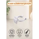 Alüminyum Profil İçin Beyaz Baza Klipsi 16 Adet 3,2 Cm – Mutfak Tezgahı, Banyo Dolabı, Ayakkabılık, Mobilya Ve Dolap Ayakları İçin Dayanıklı Plastik Ayak Tutucu Klips Seti, Kolay Montaj Ve Kullanım