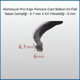 Alüminyum Pvc Kapı Pencere Cam Balkon Kıl Fitili En 6,7mm - Kıl Uzunluğu: 6mm - 10 Metre