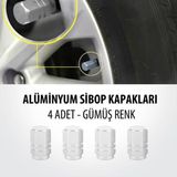 Alüminyum Sibop Kapağı 4'lü Set - 0315 Gri