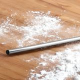 Alüminyum Silindir Yuvarlak Metal Oklava Tekli 49 Cm Mutfak Börek Hamur Un Yufka Açma Krom Renk
