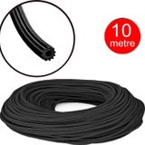 Alüminyum Sineklik Teli Fitili Siyah 5Mm Kapı Pencere Tül Sabitleme Lastik Contası -10 Metre