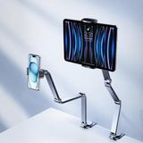 Alüminyum Tablet Standı, 360° Dönebilen Masa Kelepçeli Telefon ve Tablet Tutucu, Çok Eksenli Ayarlanabilir Katlanabilir Metal Gövde, 4.7-12.9 Inç Cihaz Uyumlu | Jopree X62