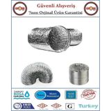 Alüminyum Telli Baca Flexi - Aspiratör Borusu - Çap:127mm Boy:2mt