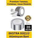 Alüminyum Yanmaz Folyo Bant Tamir Soba Boru Bandı Suya Sıcağa Dayanıklı Yama Düz Gri 45 Mm X 20 M