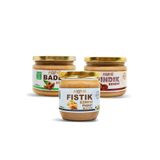 ALUNE 3'lu Gurme Paket: Fıstık Ezmesi (360gr) + Fındık Ezmesi (300gr) + Badem Ezmesi (300gr)