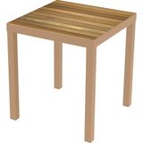 Aluseat Iroko 70X70 cm Tablalı Alüminyum Masa Kapiçino Renk Ayak