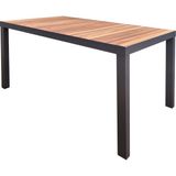 Aluseat Iroko Tablalı Alüminyum Masa 80X120 Antrasit