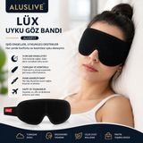 Aluslive Aluslıve Lüx Uyku Göz Bandı Işık Geçirmez Yumuşak Konforlu Ayarlanabilir Göz Maskesi Seyahat Ev Ofis Için ALUS017