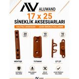 Aluwand 17X25 Menteşeli Sineklik Aksesuar Seti 40 Parça | 20 Menteşe 10 Tutamak 10 Çıt Çıt - Altın - Meşe