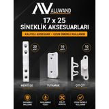 Aluwand 17X25 Menteşeli Sineklik Aksesuar Seti 40 Parça | 20 Menteşe 10 Tutamak 10 Çıt Çıt - Beyaz