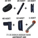 Aluwand 17X25 Sineklik Aksesuar Takımı Antresit Gri (Büyük Paket ) Kolay Montaj , Dayanıklı Malzeme