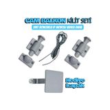 ALUWAND Cam Balkon Kilidi 2'li Set + Gri Çıkış Kapağı Hediyeli | 2 Metre Boncuklu Ip Dahil