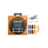 Alux Müzik 0.18 Kısa Sap Piramit Tel Seti + Metal Kelepçe + 10 Adet Numaralı Tezene + Eşik