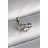 Alvenda Home 316L Çelik Gümüş Renk Zirkon Taşlı Toplu İğne Tragus Piercing TJ-PR1275