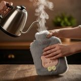 Alvenda Home Papyonlu Kedi Figürlü Mavi Peluş Sıcak Su Torbası 1 Litre