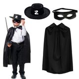 Alvenda Home Zorro Pelerini Şapkası ve Maske Seti Çocuk Boy