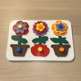 Alvera 3D Baskı Saksıda Çiçek Puzzle Tahtası - Katmanlı Çiçek Inşa Etme ve Renk Eşleştirme Seti, Montessori Oyuncak - Standart