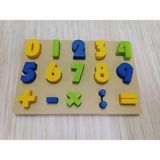 Alvera 3D Baskı Sayılar ve Matematik Sembolleri Öğretim Tahtası - Rakam Eşleştirme Puzzle, Temel Işlem Sembolleri (0-9) - Standart