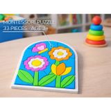 Alvera 3D Montessori Çiçek Bahçesi Puzzle | 33 Parça Eğitici Yapboz Oyuncağı | 3+ Yaş