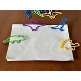 Alvera Dinozor Figürlü Kitap Ayracı ve Ataç Seti – 3D Baskı Karışık Desen-Beyaz