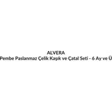 Alvera Pembe Paslanmaz Çelik Kaşık ve Çatal Seti - 6 Ay ve Üzeri Için - Standart