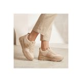 Alves Dantelli Desenli Kalın Dolgu Topuklu Sneaker Ayakkabı -0873, 38, PRA-13600844-633446, Bej, Kadın