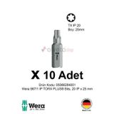 Alveta Wera 867/1 IP TORX PLUS 20IP x 25mm Tornavida Ucu 10 Adet | Vidalama Bits Seti Profesyonel Se