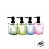 Alvetro ALV-06 Sıvı Sabunluk 420ml Çizgili Cam D.Dörten Şişe Şeffaf Renkli Cam - 12'li Paket
