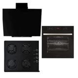 Alveus ALV MFA 627 - ALV GLS 640 - ALV BINDESIT 3'lü Siyah Cam Ankastre Set